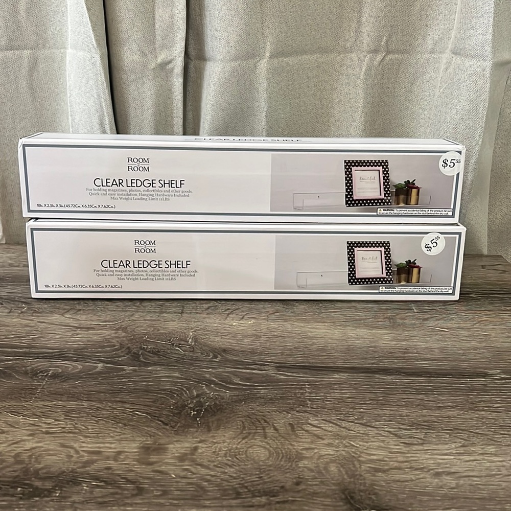 Clear floating shelf